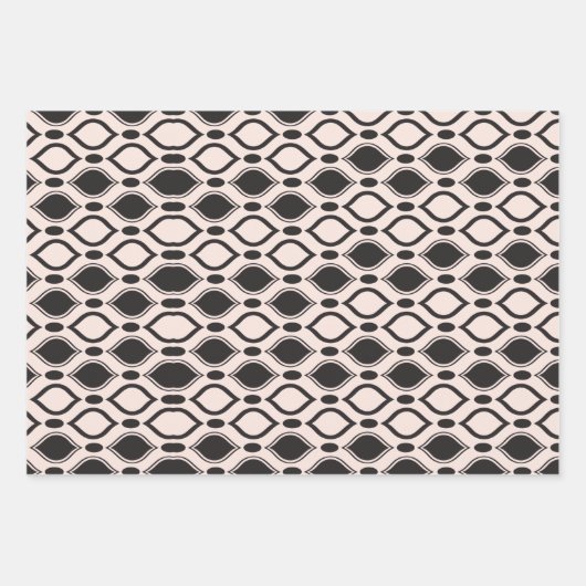 Art Deco Pearls Anthracite en White Pattern Inpakpapier Vel (Voorkant 2)