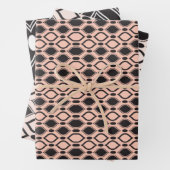 Art Deco Pearls Anthracite en White Pattern Inpakpapier Vel (In situ)