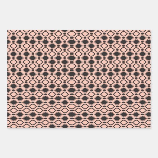 Art Deco Pearls Anthracite en White Pattern Inpakpapier Vel (Voorkant)
