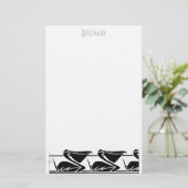 Art Deco Pelican-kantoorbenodigdheden gepersonalis Briefpapier (Staand voorkant)