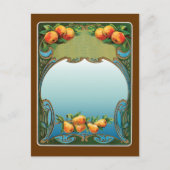 Art Deco Peren en perziken  Briefkaart (Voorkant)