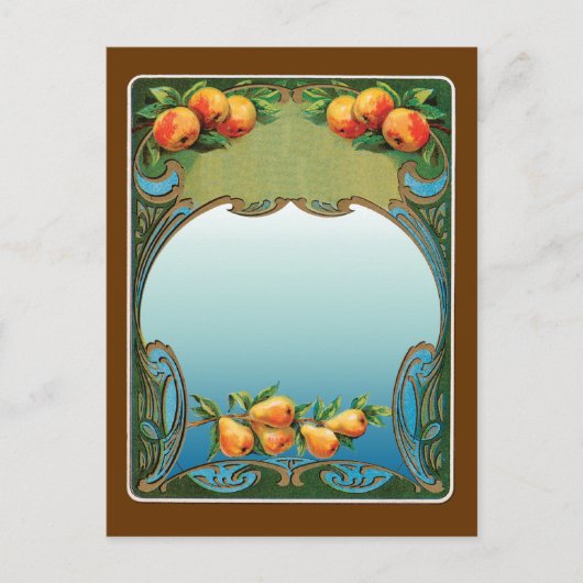 Art Deco Peren en perziken  Briefkaart (Voorkant)