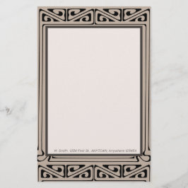 Art Deco Personalized Black, Brown, Cream