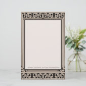 Art Deco Personalized Black, Brown, Cream (Staand voorkant)