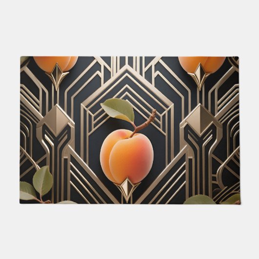 Art Deco Perzik Patroon Deurmat (Voorkant)