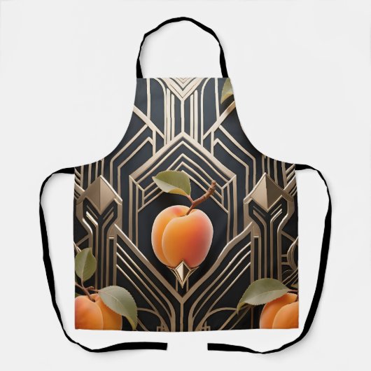 Art Deco Perzik Patroon Schort (Voorkant)