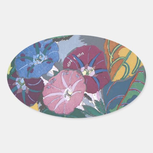 Art Deco Petunias - Sticker (Voorkant)