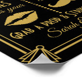 Art Deco PHOTO BOOTH trouwbord zwart en goud Poster (Hoek)