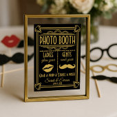 Art Deco PHOTO BOOTH trouwbord zwart en goud Poster
