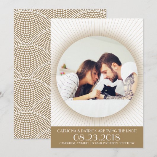 Art Deco Photo Lijst | De bekendmaking van de datu Kaart (Voorkant / Achterkant)