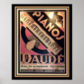 Art Deco "Pianos Daude" Poster 16 x 20 (Voorkant)