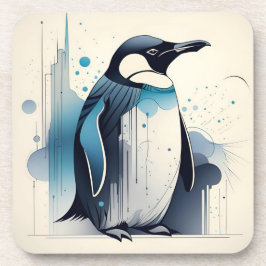 Art Deco Pinguïn Harde plastic onderzetterset Bier Onderzetter