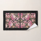 Art Deco Pink and Rainbow Flamingo  Bad Handdoek (Handdoek)