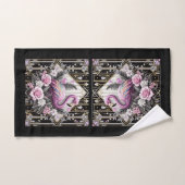 Art Deco Pink and Rainbow Flamingo  Bad Handdoek (Handdoek)