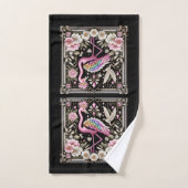 Art Deco Pink and Rainbow Flamingo  Bad Handdoek (Handdoek)