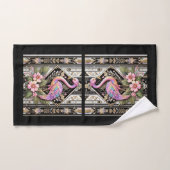 Art Deco Pink and Rainbow Flamingo  Bad Handdoek (Handdoek)