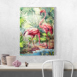 Art Deco Pink Flamingos Canvas Afdruk<br><div class="desc">Deze kunstschilderachtige roze flamingo's werden in Frankrijk op tegels in de metro geschilderd. Ze zijn omgeven door een diepe roze.</div>