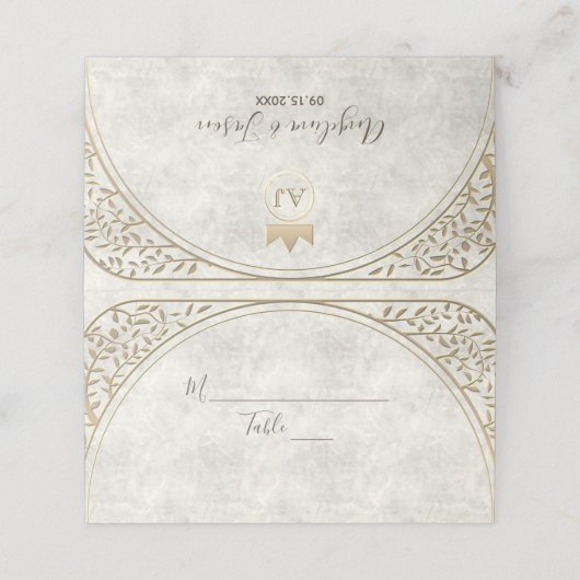  art deco plaatskaartje (Buitenkant ongevouwen)