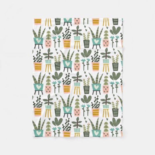 Art Deco Planter Fleece Deken (Voorkant)