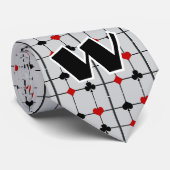 Art Deco Playing Card Suits v3 Monogrammed Stropdas (Opgerold)