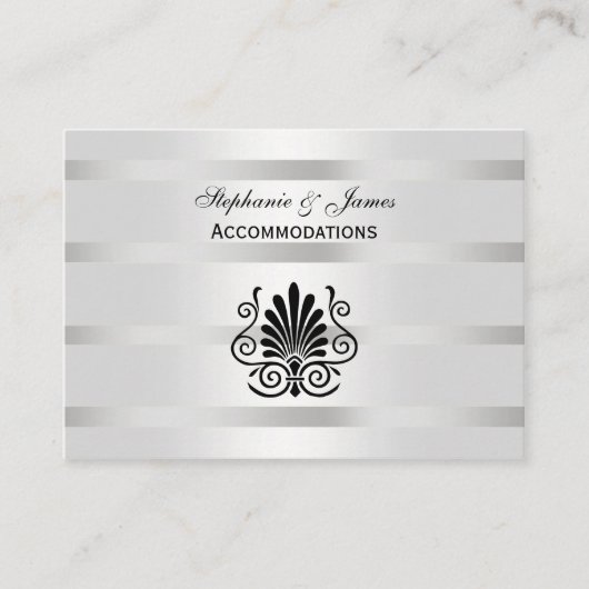  Art Deco Pluim Zwart Wit Accommodaties Informatiekaartje (Voorkant)