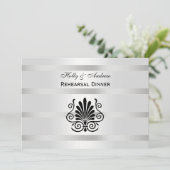 Art Deco Pluim Zwart Wit H Repetitie Din Kaart (Staand voorkant)