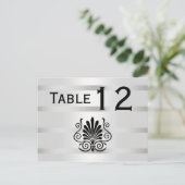  Art Deco Pluim Zwart Wit H Tafelnummer (Staand voorkant)