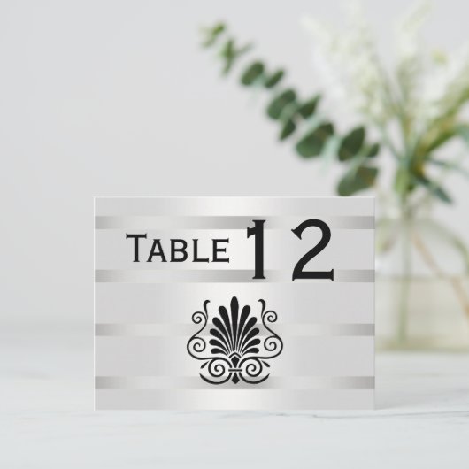 Art Deco Pluim Zwart Wit H Tafelnummer (Staand voorkant)