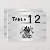  Art Deco Pluim Zwart Wit H Tafelnummer (Voorkant / Achterkant)