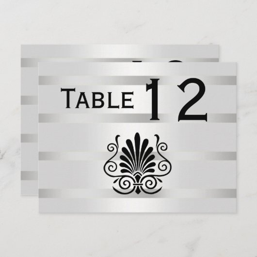 Art Deco Pluim Zwart Wit H Tafelnummer (Voorkant / Achterkant)