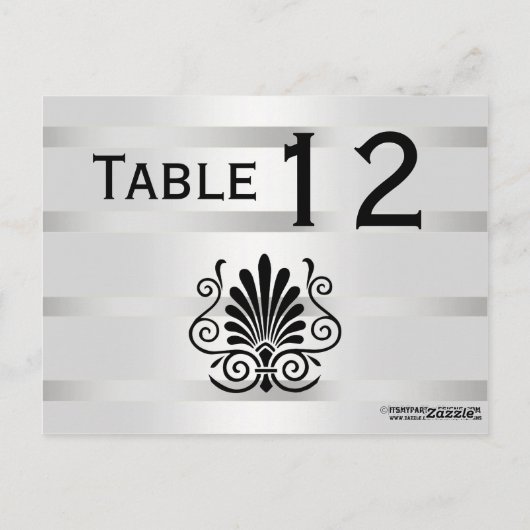 Art Deco Pluim Zwart Wit H Tafelnummer (Achterkant)