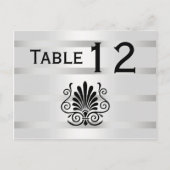 Art Deco Pluim Zwart Wit H Tafelnummer (Voorkant)