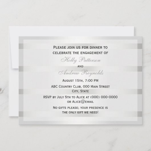 Art Deco Plume Black Verloving Kaart (Achterkant)