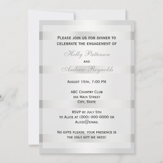 Art Deco Plume Black Verloving Kaart (Achterkant)