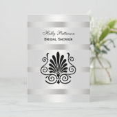  Art Deco Plume Black Vrijgezellenfeest Kaart (Staand voorkant)