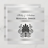  Art Deco Plume Blk White SQ Rehearsal Din Kaart (Voorkant / Achterkant)