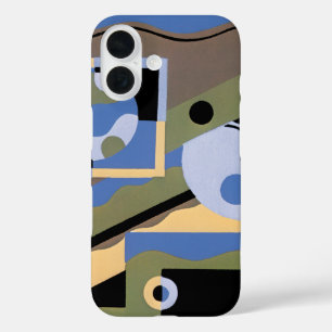 Art Deco Pochoir Jazz Cubisme Vintage Patroon iPhone 16 Hoesje