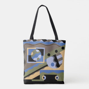Art Deco Pochoir Jazz Cubisme Vintage Patroon Tote Bag