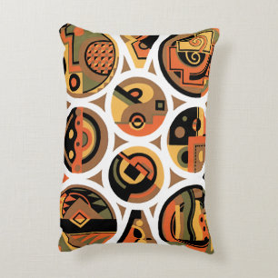 Art Deco Pochoir Jazz geometrische cirkels uit het Decoratief Kussen