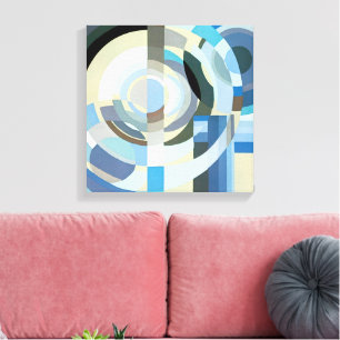 Art Deco Pochoir Jazz Geometrische Vormen Vintage Canvas Afdruk