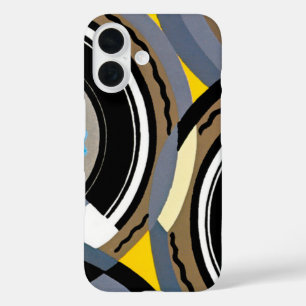 Art Deco Pochoir Jazz Geometrische Vormen Vintage iPhone 16 Hoesje