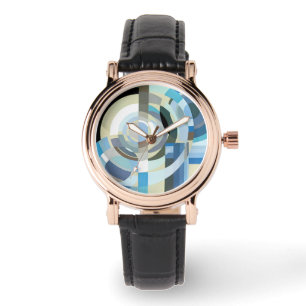 Art Deco Pochoir Jazz Geometrische Vormen Vintage Horloge