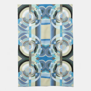 Art Deco Pochoir Jazz Geometrische Vormen Vintage Theedoek