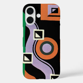 Art Deco Pochoir Jazz Illustratiepatroon uit het v iPhone 16 Hoesje