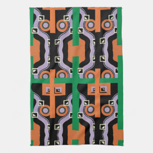 Art Deco Pochoir Jazz Illustratiepatroon uit het v Theedoek
