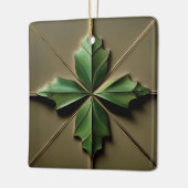 Art Deco Poinsettia Blad Keramisch Ornament (Links)