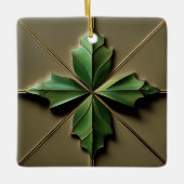 Art Deco Poinsettia Blad Keramisch Ornament (Voorkant)