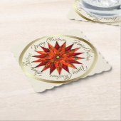 Art Deco Poinsettia Onderzetter kerstpapier (Gebogen)