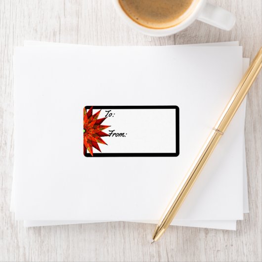 Art Deco Poinsettia to-from Etiket (Insitu)