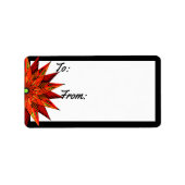 Art Deco Poinsettia to-from Etiket (Voorkant)